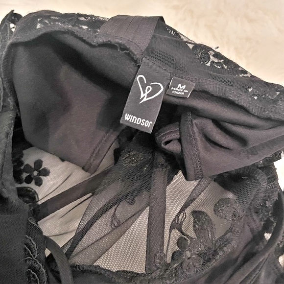 Windsor In Love With Lace Mesh Bodysuit Black M - Picture 6 of 8